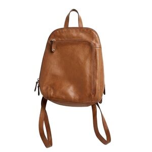 Tignanello Tan Genuine Leather Mini Backpack Daypack